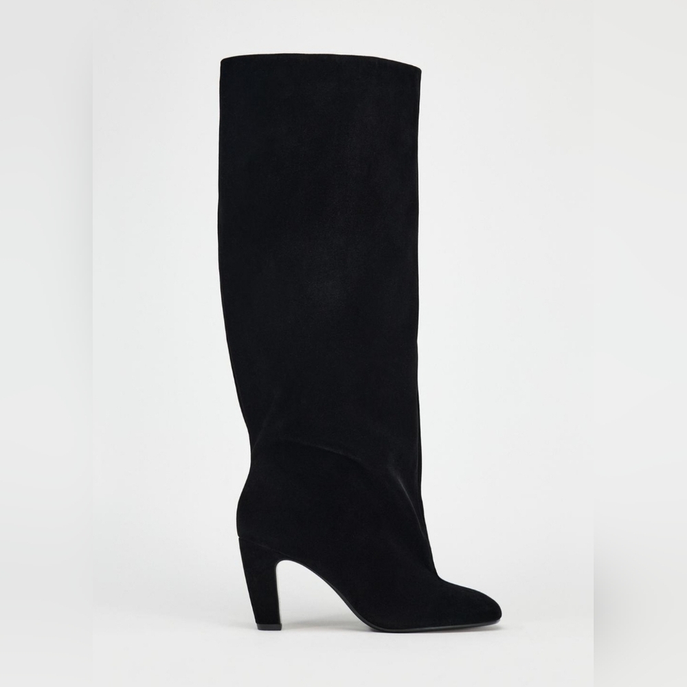 Zara VELVET LOOK HEELED BOOTS
